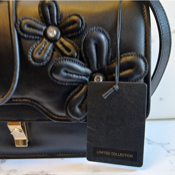 NWT MCM Limited Collection Medium Floral Appliqué Leather Shoulder/Crossbody Bag - Picture 10 of 16